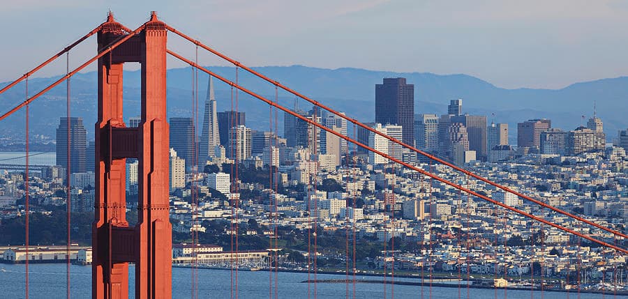 Golden Gate Bridge with San Francisco in the background