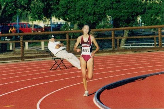 A track photo from Stanford days
